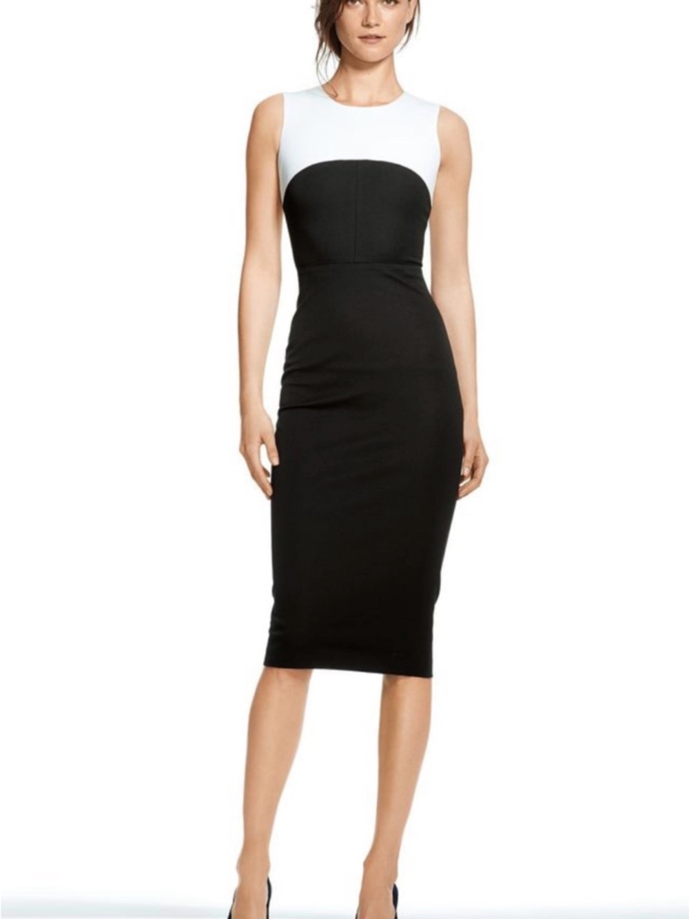 Roland Mouret for Banana Republic Sleeveless 2-Tone Black and White Sheath Dress